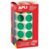 GOMETS METALIZADOS REDONDOS 20MM VERDE ROLLO 1770u. APLI 12050