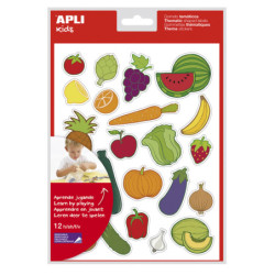 GOMETS FRUTAS Y VERDURAS REMOVIBLES BOLSA 12HJ 240u. APLI 11451