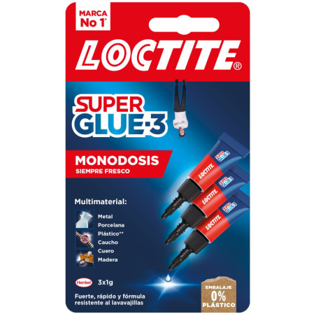 PEGAMENTO SUPER GLUE 3 MONODOSIS 3X1G LOCTITE