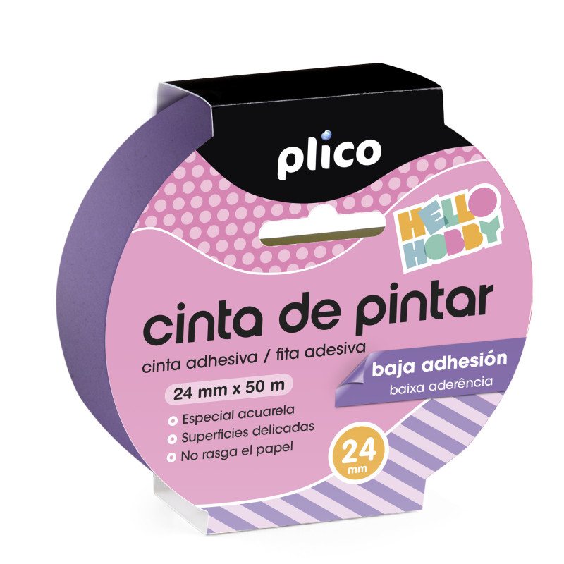 CINTAS DE PINTAR 24 MM X 50 M BAJA ADHESION PLICO