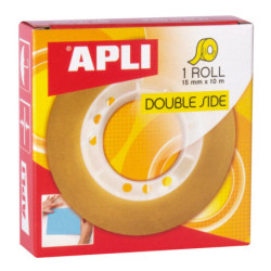 CINTA ADHESIVA DOBLE CARA 15MM X 10M CJ.APLI