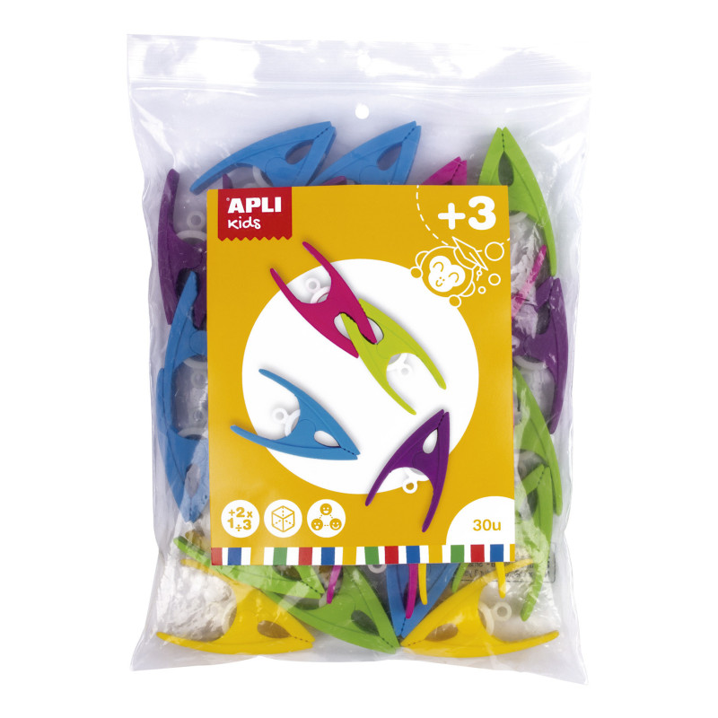 PINZAS DE PLASTICO BOLSA 30U APLI 17491