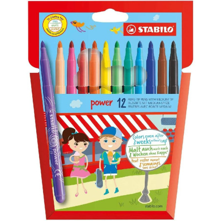 MARCD.ES COLORES CJ.12 UDS STABILO POWER