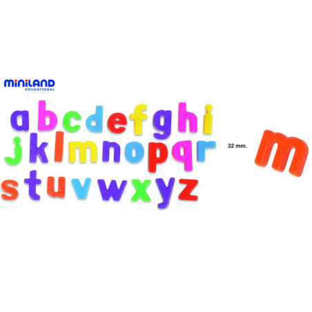 LETRAS MAGNETICAS MINUSCULAS 32MM 154 PIEZAS BOTE MINILAND 97913