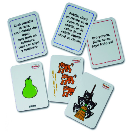 TARJETAS DE ADIVINANZAS, RIMAS Y TRABALENGUAS HENBEA 999