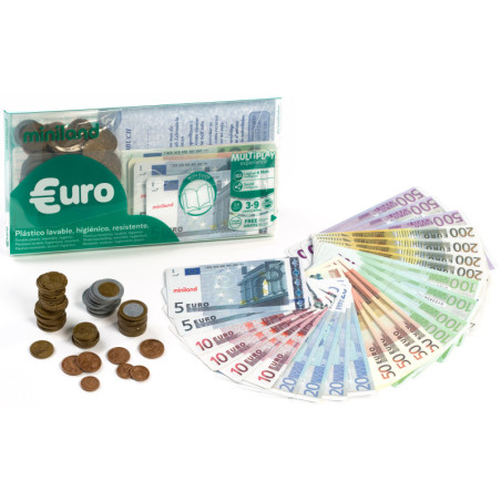 JUEGO EURO - 28 BILLETES + 80 MONEDAS + GUIA DIDACTICA MINILAND 31908