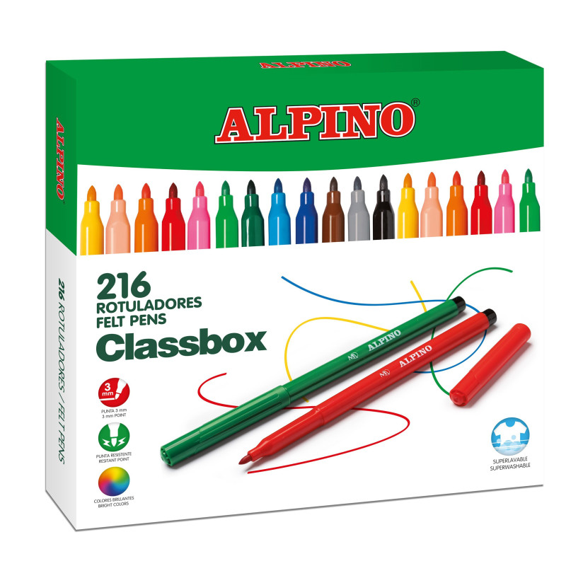 MARCD.ES COLORES SCHOOLPACK 216u. (12 COLORES) STANDARD ALPINO