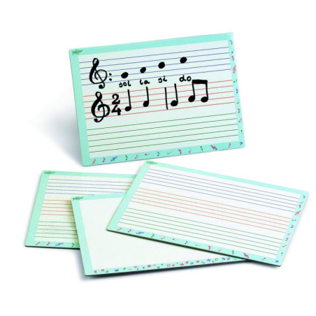 PIZARRAS DOBLE USO BLANCAS CON PENTAGRAMAS 21X30 CM FAIBO 800P