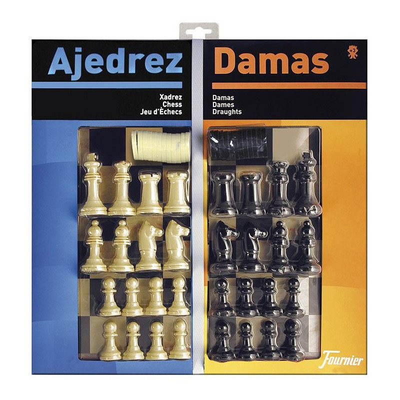JUEGO AJEDREZ CON DAMAS TABLERO GRANDE 40X40 CM FOURNIER