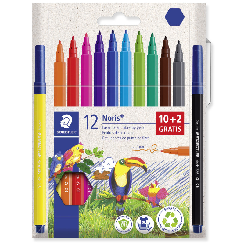 MARCD.ES COLORES CJ 10 + 2 GRATIS SURTIDOS NORIS 326 STAEDTLER