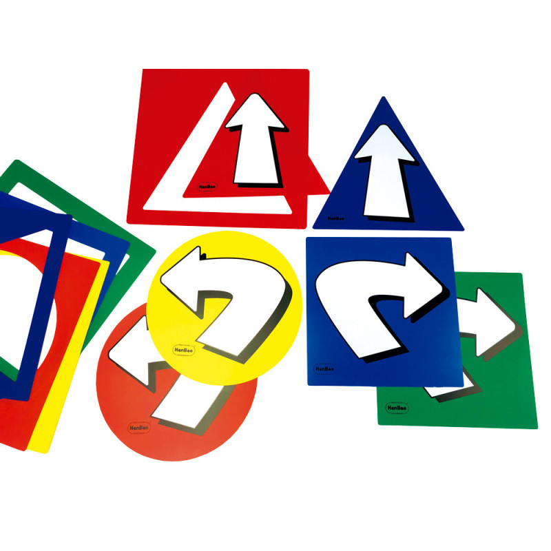 FLECHAS Y FORMAS 6u. PLASTICO 3 FORMAS Y COLORES HENBEA 840