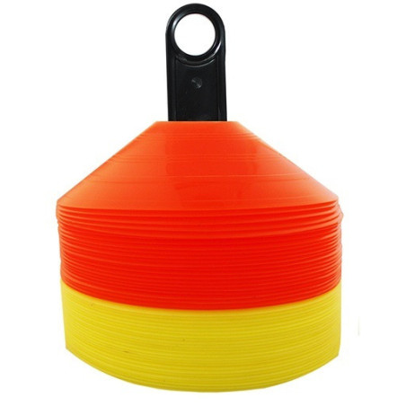 SET DE CONOS CHINOS SOFTEE. AMARILLO FLÚOR/NARANJA FLÚOR, 48u.