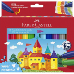 MARCD.ES ESCOLARES JUMBO CASTILLO CAJA DE CARTÓN CON 12 COL. SURTIDOS FABER CASTEL