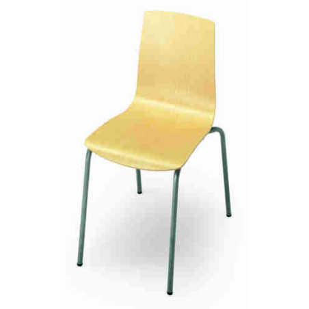 SILLA ESCOLAR MOD.143 TUBO ACERO CONTRACHAPADO HAYA NEGRO O WENGUE AA 46CM TAGAR