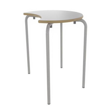 MESA MODULAR E170 DE ACERO CON FORMA LUNA GRIS TAPA LAMINADO Ø70 TAGAR