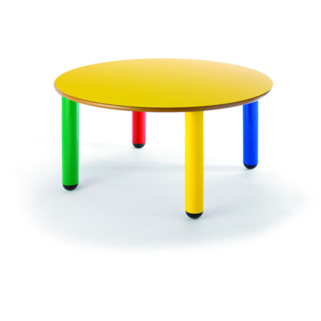 MESA PARVULARIO MOD.406 MADERA PATAS POLIPROPILENO COLOR REDONDA A46 DIAM.90 TAGAR