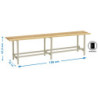BANCO DE VESTUARIO ESTRUCTURA METALICA PINTADA Y ASIENTO DE LISTONES DE MADERA LARGO 150