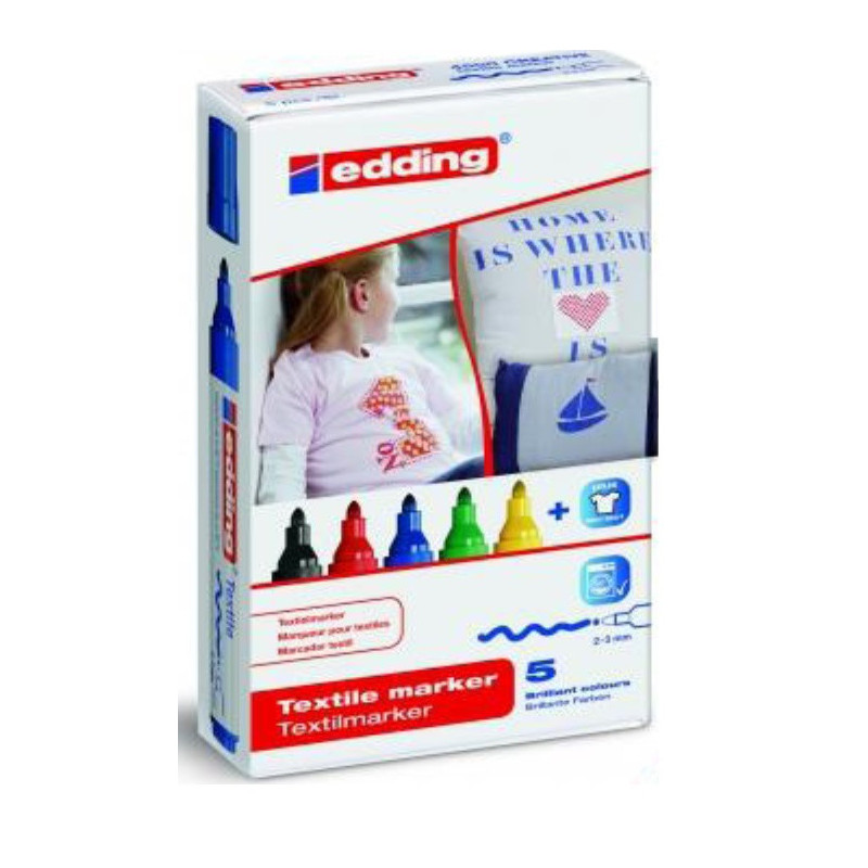 MARCD. TEXTIL EDDING 4500 caja 5 UDS COLORES SURTIDOS