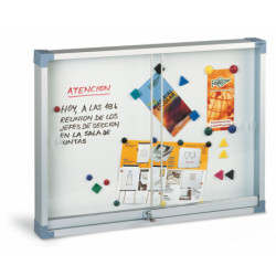 VITRINA METALICA MARCO ALUMINIO PUERTA METACRILATO 60X80 FAIBO 634-1