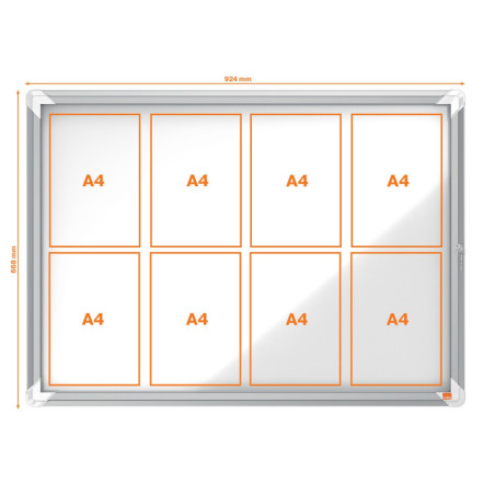 VITRINA DE EXTERIOR NOBO PARA 8 HOJAS A4 CON SUPERFICIE BLANCA MAGNÉTICA