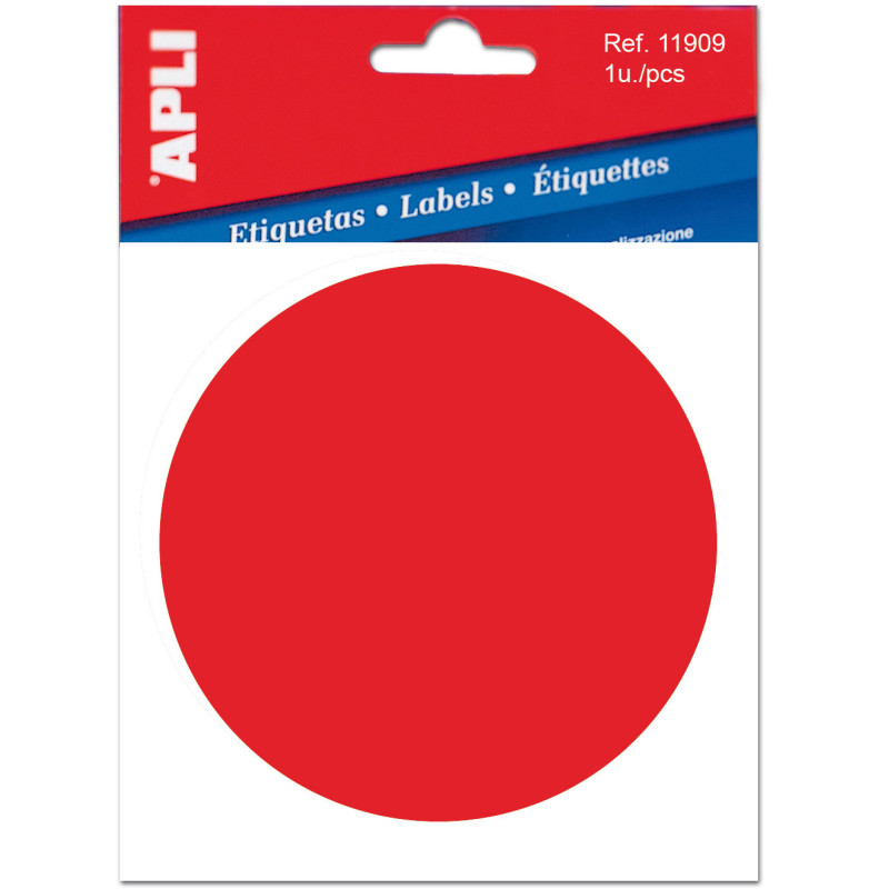ETIQUETA SEÑALIZACION CRISTALES PUNTO ROJO 114X114MM APLI