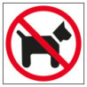 ETIQUETA SEÑALIZADORA PROHIBIDO PERROS 114X114MM APLI