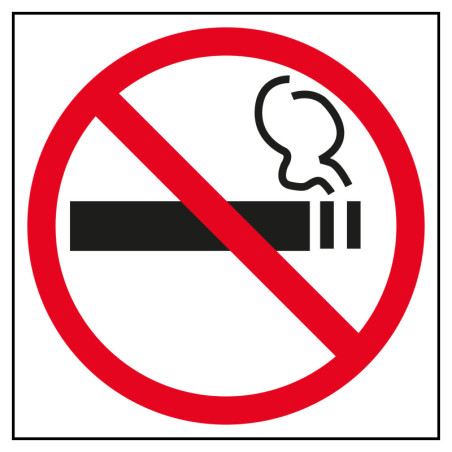 ETIQUETA SEÑALIZADORA PROHIBIDO FUMAR 114X114MM APLI