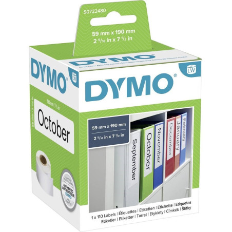ETIQUETAS ROT. LABELWRITER 59 X 190 MM EN BLANCO PARA LOMO ARCHIVADOR DYMO