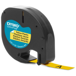 CINTA ROTULAR LETRATAG PLASTICO 12MMX4M NG/AM DYMO