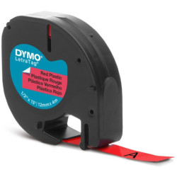 CINTA ROTULAR LETRATAG PLASTICO 12MMX4M NG/RO DYMO