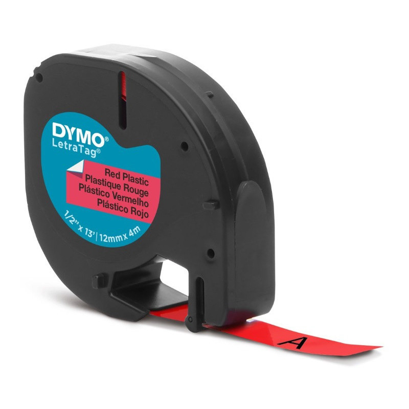 CINTA ROTULAR LETRATAG PLASTICO 12MMX4M NG/RO DYMO