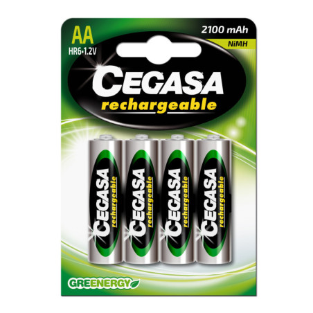 PILAS CEGASA RECARGABLE HR6 2100 mAh 1 2V BLISTER 4u. POESSA