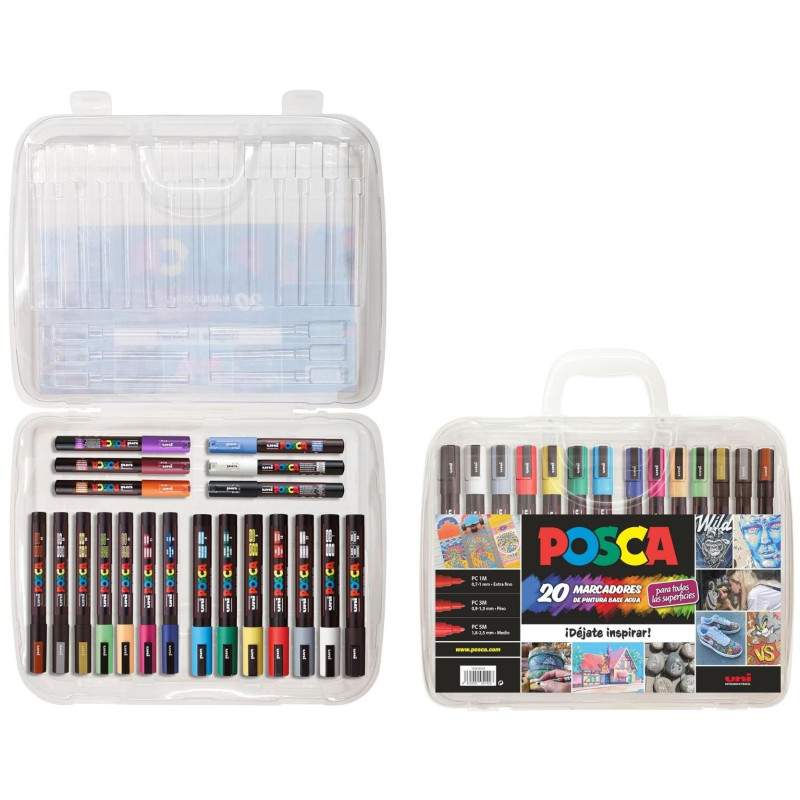 MARCD. POSCA MALETA PVC 20 UDS SURTIDO UNIBALL