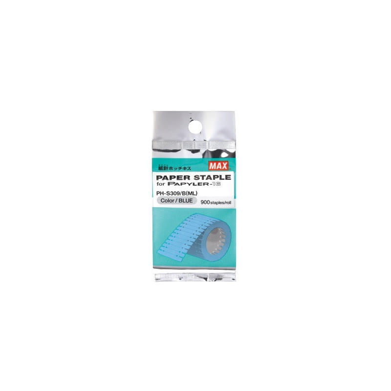 CARTUCHO GRAPAS PAPEL MAX PH-S309/B, AZUL, C/900