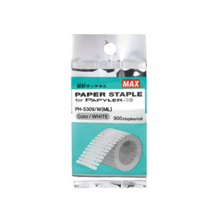 CARTUCHO GRAPAS PAPEL MAX PH-S309/W, BLANCO, C/900