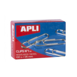 CLIPS NIQUEL LABIADOS Nº1 26MM CJ.100 APLI