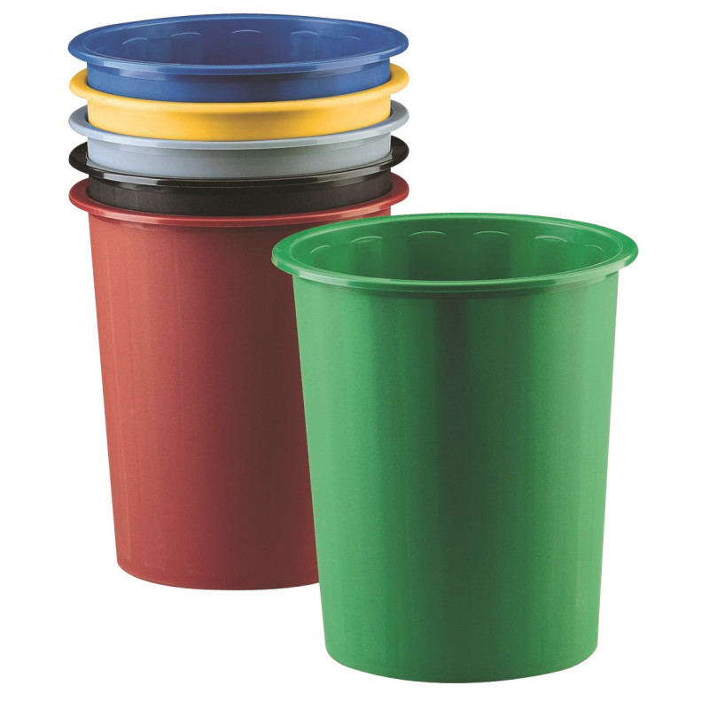 PAPELERA PLASTICO 305 GRIS 14 L FAIBO