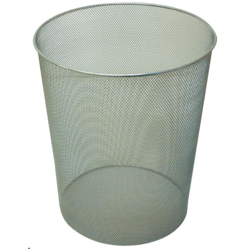 PAPELERA REJILLA PLATA 18L 24X34 CM POESSA
