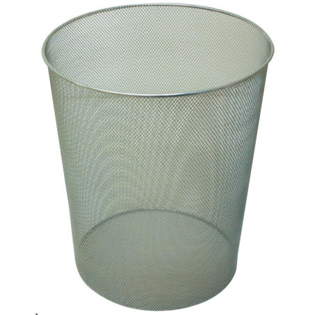 PAPELERA REJILLA PLATA 18L 24X34 CM POESSA