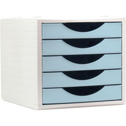 MODULO 5 CAJONES ECOGREEN ARCHIVOTEC GRIS CAJONES AZUL PASTEL ARCHIVO 2000