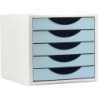 MODULO 5 CAJONES ECOGREEN ARCHIVOTEC GRIS CAJONES AZUL PASTEL ARCHIVO 2000