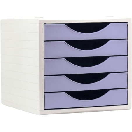MODULO 5 CAJONES ECOGREEN ARCHIVOTEC GRIS CAJONES MALVA PASTEL ARCHIVO 2000