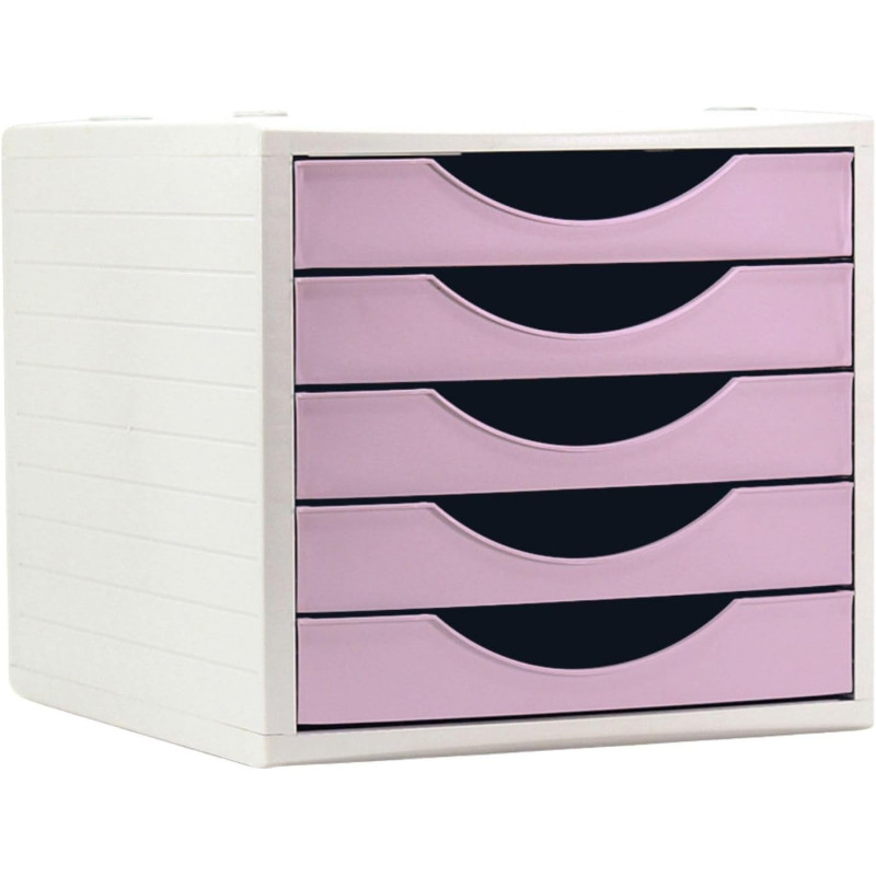 MODULO 5 CAJONES ECOGREEN ARCHIVOTEC GRIS CAJONES ROSA PASTEL ARCHIVO 2000