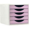 MODULO 5 CAJONES ECOGREEN ARCHIVOTEC GRIS CAJONES ROSA PASTEL ARCHIVO 2000