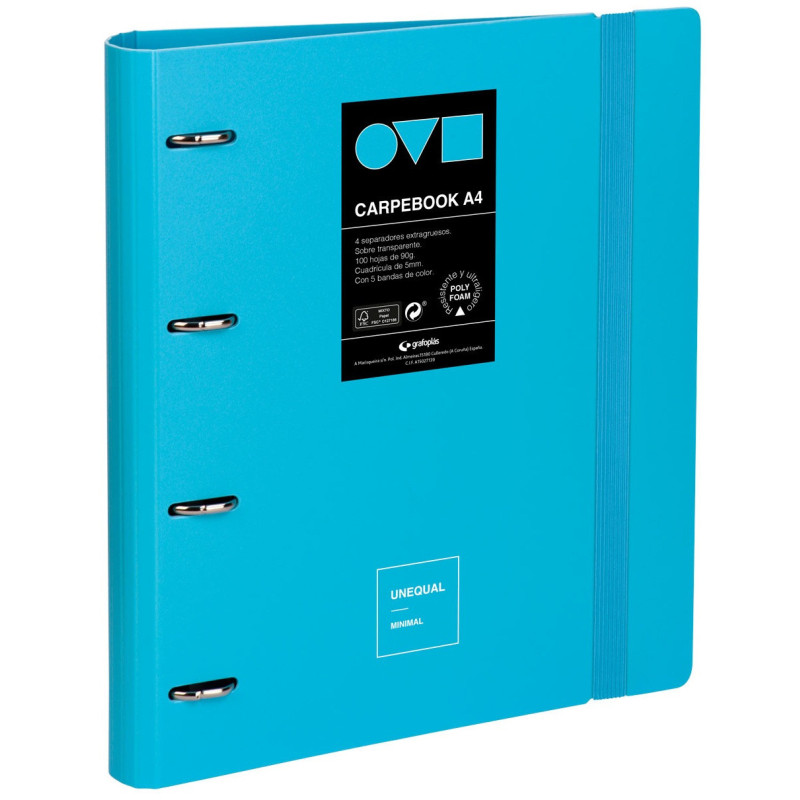 CARPEBOOK 4D35 A4 UNEQUAL MINIMAL AZUL PASTEL