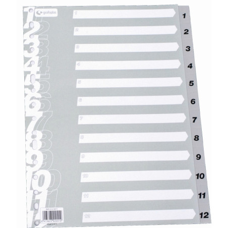 INDICE ABECEDARIO PP A4 GRIS MULTIT GRAFOPLAS