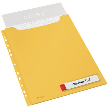 PACK 3 FUNDAS PRIVACIDAD LEITZ COSY GRAN CAPACIDAD A4 AMARILLO
