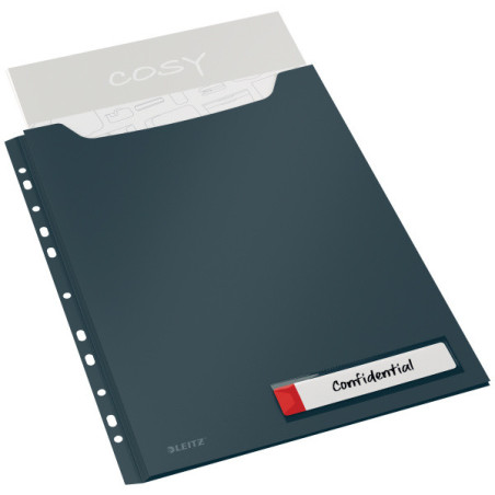 PACK 3 FUNDAS PRIVACIDAD LEITZ COSY GRAN CAPACIDAD A4 GRIS