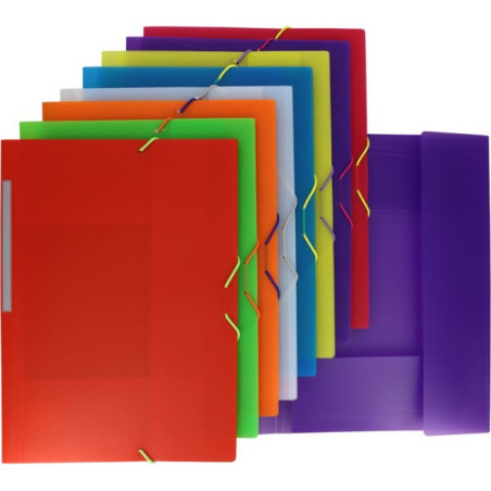 CARPETA GOMAS PP FOLIO SOLAPAS AZUL TRANSLUC LOMO ROTULABLE COLORGRAF GRAFOPLAS
