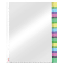 FUNDA MULTITALADRO C/PESTAÑA SET 12 FUNDAS PP CRISTAL 85 MIC REFUERZO ESSELTE
